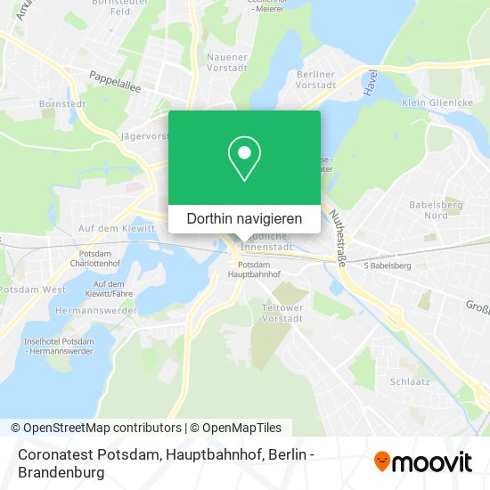 Coronatest Potsdam, Hauptbahnhof Karte