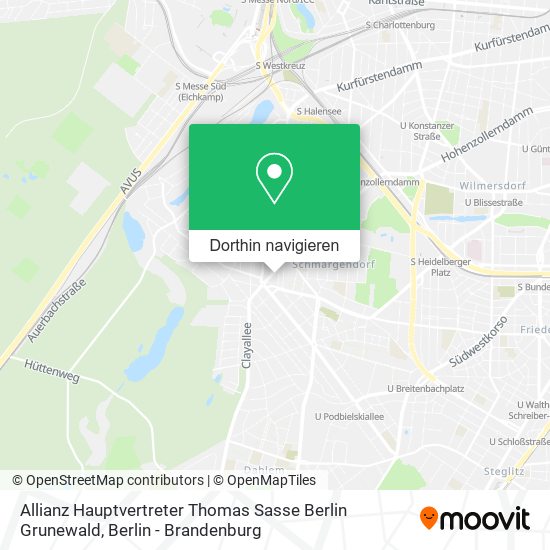 Allianz Hauptvertreter Thomas Sasse Berlin Grunewald Karte