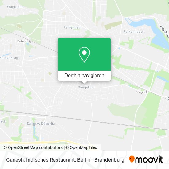 Ganesh; Indisches Restaurant Karte