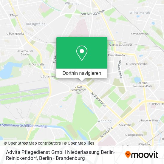 Advita Pflegedienst GmbH Niederlassung Berlin-Reinickendorf Karte