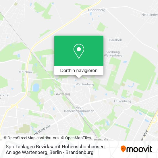 Sportanlagen Bezirksamt Hohenschönhausen, Anlage Wartenberg Karte