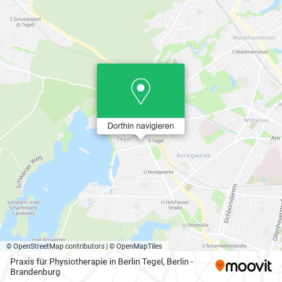 Praxis für Physiotherapie in Berlin Tegel Karte