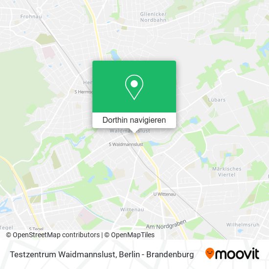 Testzentrum Waidmannslust Karte