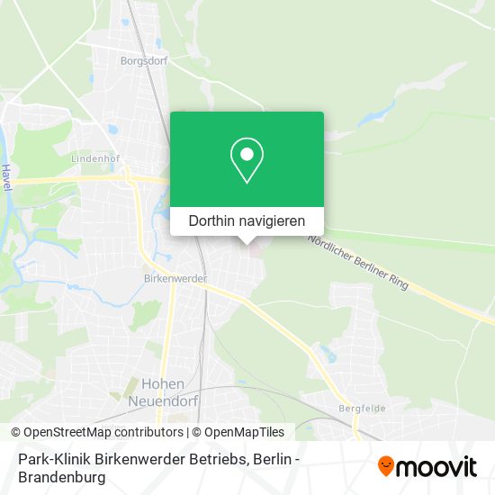 Park-Klinik Birkenwerder Betriebs Karte