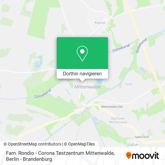 Fam. Rondio - Corona Testzentrum Mittenwalde Karte