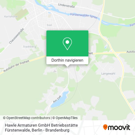 Hawle Armaturen GmbH Betriebsstätte Fürstenwalde Karte