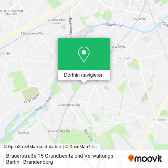 Brauerstraße 15 Grundbesitz-und Verwaltungs Karte