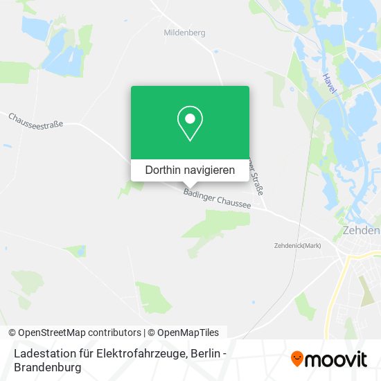 Ladestation für Elektrofahrzeuge Karte