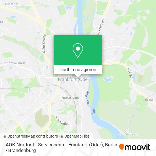 AOK Nordost - Servicecenter Frankfurt (Oder) Karte