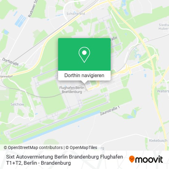 Sixt Autovermietung Berlin Brandenburg Flughafen T1+T2 Karte