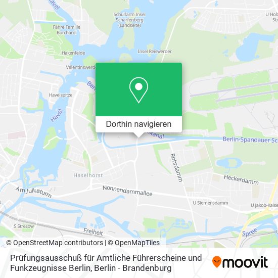 Prüfungsausschuß für Amtliche Führerscheine und Funkzeugnisse Berlin Karte