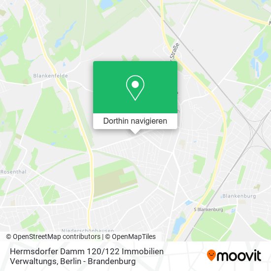Hermsdorfer Damm 120 / 122 Immobilien Verwaltungs Karte