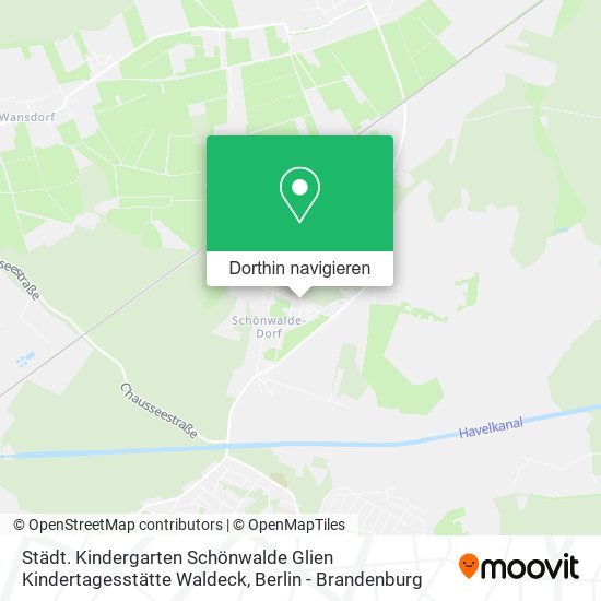 Städt. Kindergarten Schönwalde Glien Kindertagesstätte Waldeck Karte