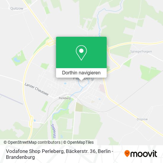 Vodafone Shop Perleberg, Bäckerstr. 36 Karte