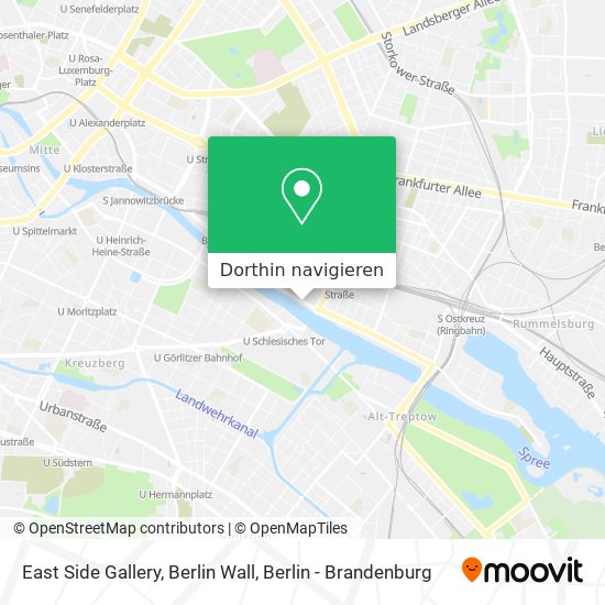 East Side Gallery, Berlin Wall Karte
