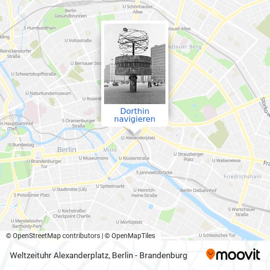 Weltzeituhr Alexanderplatz Karte