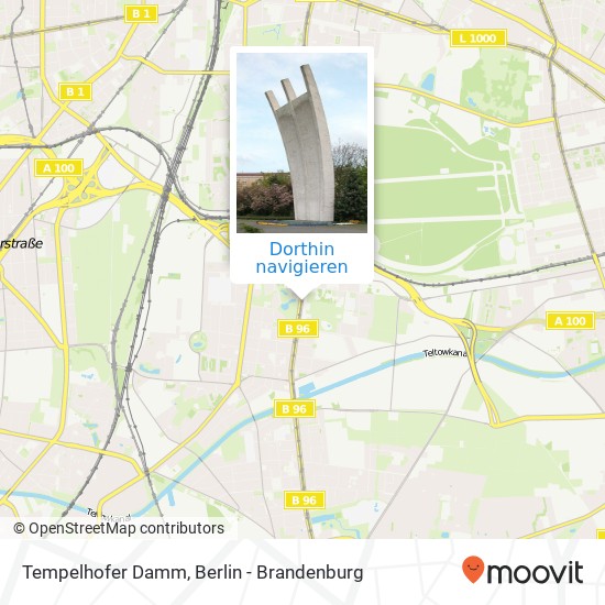 Tempelhofer Damm, Tempelhofer Damm Karte