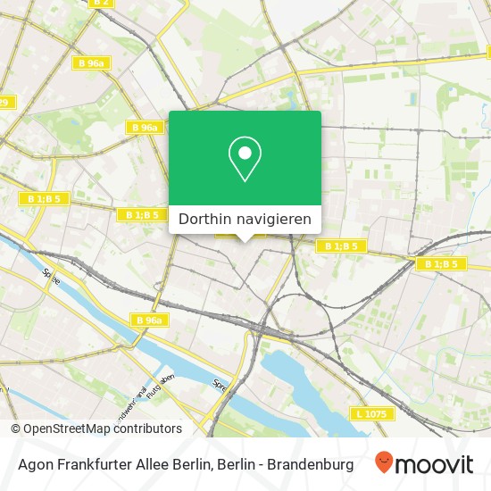 Agon Frankfurter Allee Berlin, Scharnweberstraße 21-22 Karte