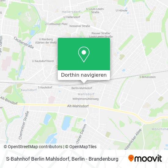 S-Bahnhof Berlin Mahlsdorf Karte