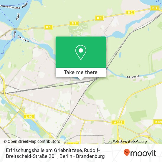 Erfrischungshalle am Griebnitzsee, Rudolf-Breitscheid-Straße 201 Karte
