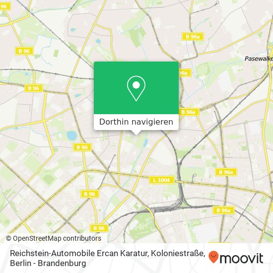Reichstein-Automobile Ercan Karatur, Koloniestraße Karte