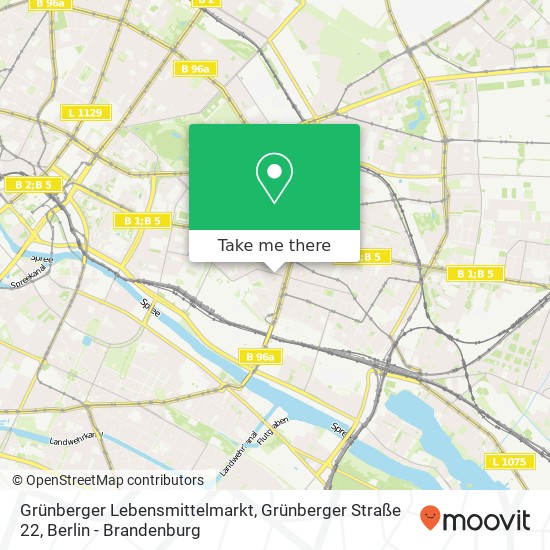 Grünberger Lebensmittelmarkt, Grünberger Straße 22 Karte