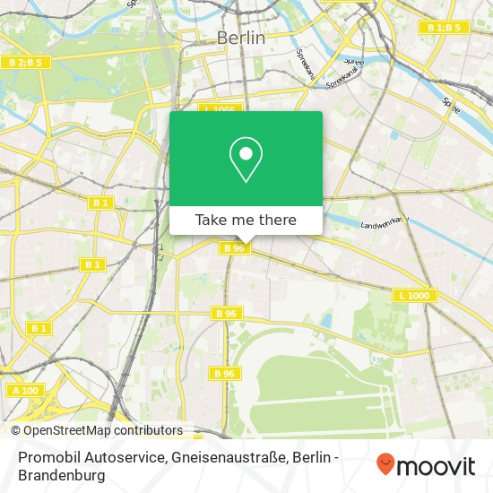 Promobil Autoservice, Gneisenaustraße Karte