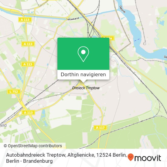 Autobahndreieck Treptow, Altglienicke, 12524 Berlin Karte