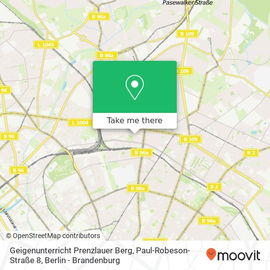 Geigenunterricht Prenzlauer Berg, Paul-Robeson-Straße 8 Karte