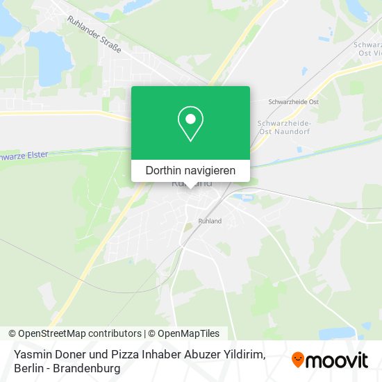 Yasmin Doner und Pizza Inhaber Abuzer Yildirim Karte
