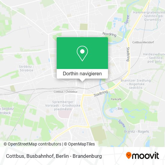 Cottbus, Busbahnhof Karte
