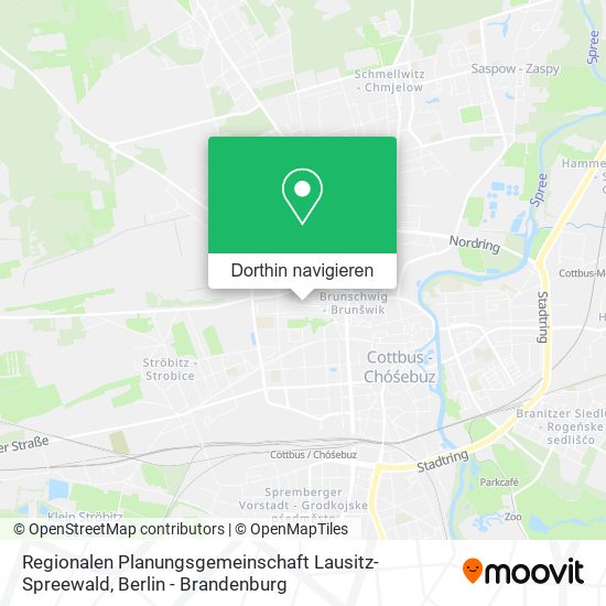 Regionalen Planungsgemeinschaft Lausitz-Spreewald Karte