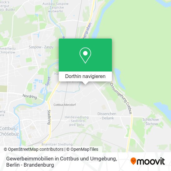 Gewerbeimmobilien in Cottbus und Umgebung Karte