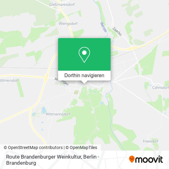 Route Brandenburger Weinkultur Karte