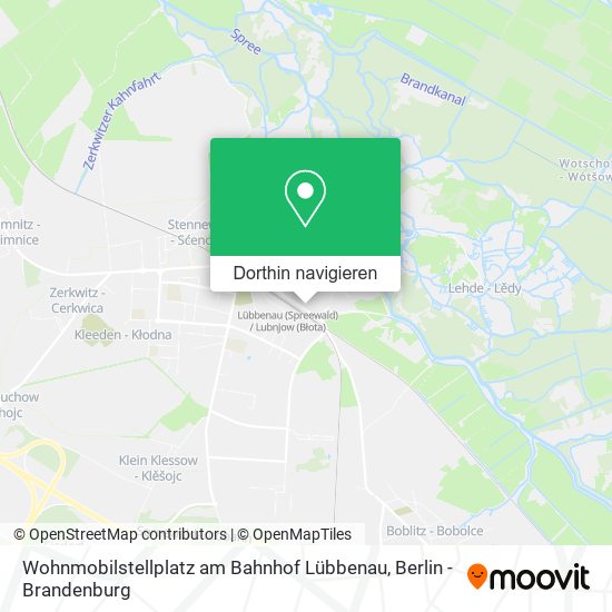 Wohnmobilstellplatz am Bahnhof Lübbenau Karte