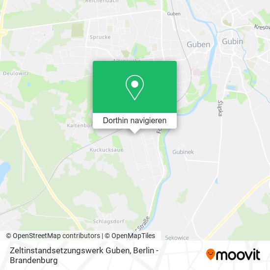 Zeltinstandsetzungswerk Guben Karte