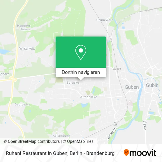 Ruhani Restaurant in Guben Karte
