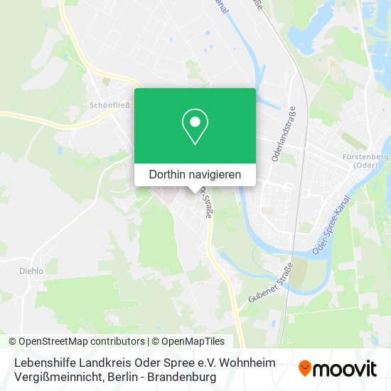 Lebenshilfe Landkreis Oder Spree e.V. Wohnheim Vergißmeinnicht Karte