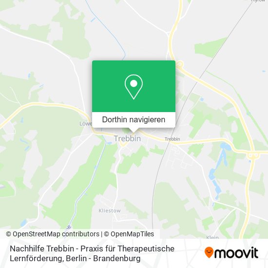 Nachhilfe Trebbin - Praxis für Therapeutische Lernförderung Karte