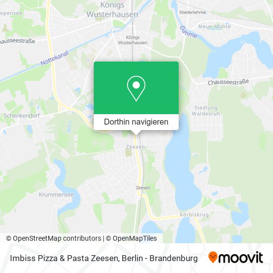 Imbiss Pizza & Pasta Zeesen Karte