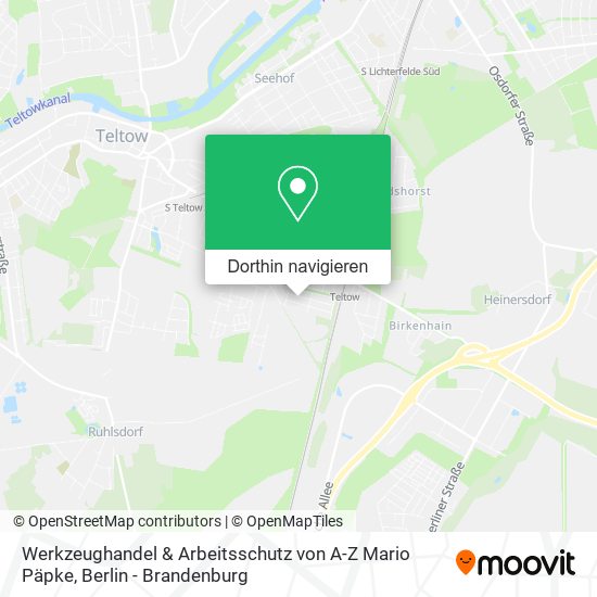 Werkzeughandel & Arbeitsschutz von A-Z Mario Päpke Karte