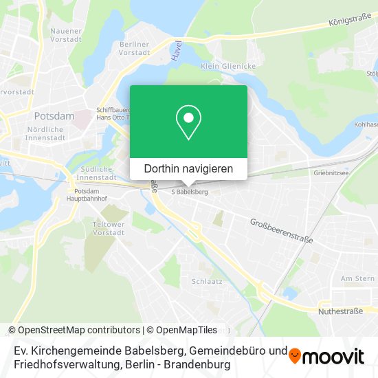 Ev. Kirchengemeinde Babelsberg, Gemeindebüro und Friedhofsverwaltung Karte