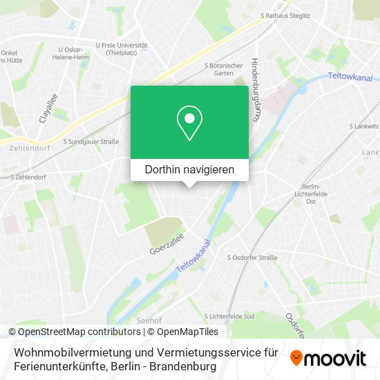 Wohnmobilvermietung und Vermietungsservice für Ferienunterkünfte Karte