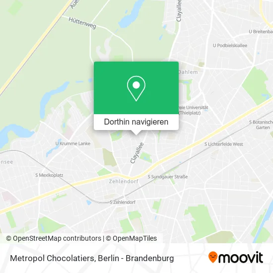 Metropol Chocolatiers Karte