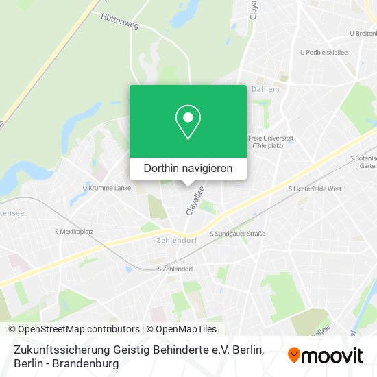 Zukunftssicherung Geistig Behinderte e.V. Berlin Karte