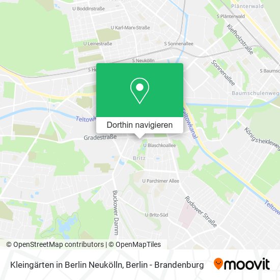 Kleingärten in Berlin Neukölln Karte