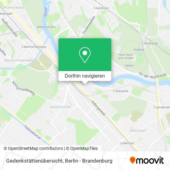 Gedenkstättenübersicht Karte