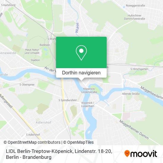 LIDL Berlin-Treptow-Köpenick, Lindenstr. 18-20 Karte