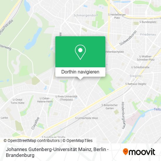 Johannes Gutenberg-Universität Mainz Karte