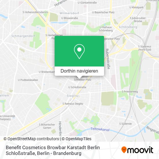 Benefit Cosmetics Browbar Karstadt Berlin Schloßstraße Karte